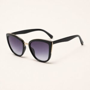 Cat-eye zonnebril zwart met gouden detail — UV400 - productfoto