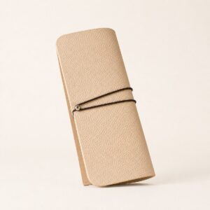 Leren brillenkoker beige — opvouwbaar - productfoto